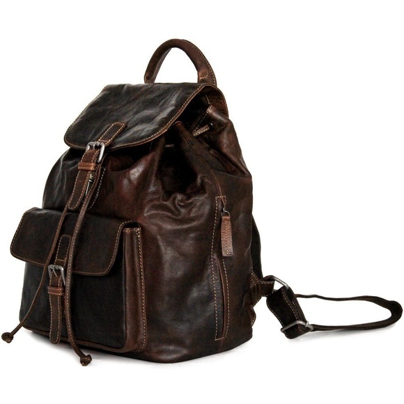 Jack Georges Voyager Leather Backpack in Black - Picture 2 of 4